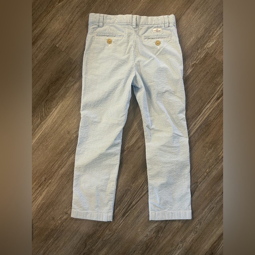 Vineyard Vines Light Blue & White Striped Seersucker Chinos size 7 - Picture 2 of 7